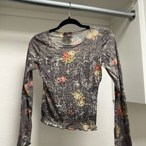 Y2K Vintage Anxiety Cafe Floral Mesh Top! 🖤